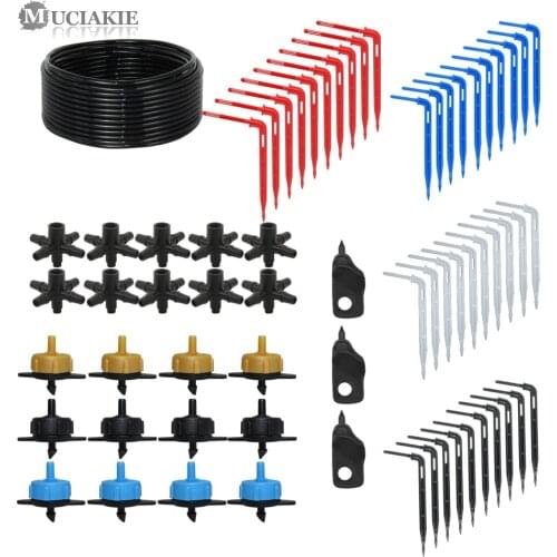 3/5mm Micro Drip Irrigation System 2L 4L 8L Compensating Dripper Garden Red Blue White Black Elbow Arrow Emitter Watering Kit