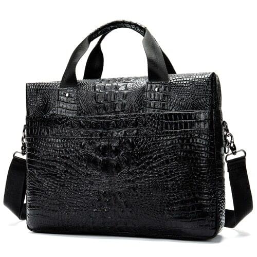 Male Briefcases Laptop Male Bussiness Alligator Bags for Men Messenger Bag Men Shoulder Bag Genuine Leather Casual