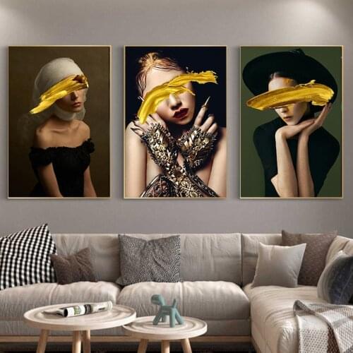 Nordic Art Sexy Woman Cover Face Canvas Art Posters And Prints Flowers Girls Canvas Paintings on the Wall Art Pictures Cuadros