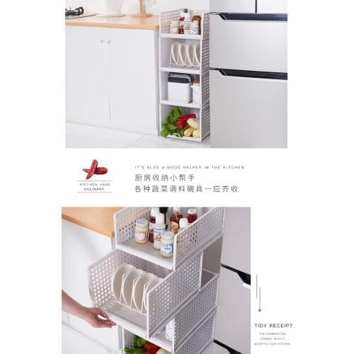 Two sizes of clothing home storage assembly drawer storage box plastic storage basket movable slide rail easy to use