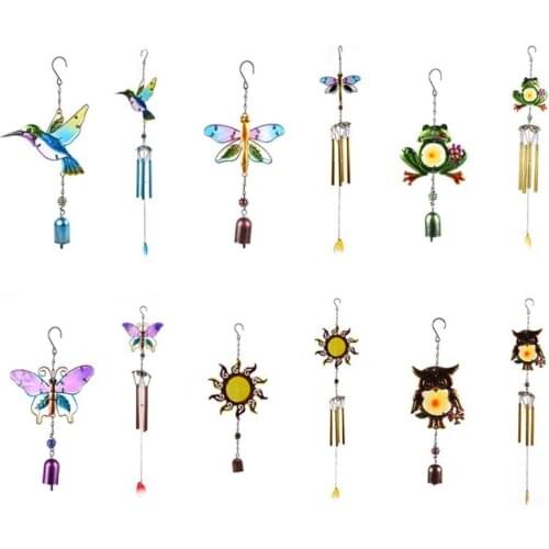Sun Shaped Wind Chimes Hummingbird Hanging Ornaments Handmade Home Party Hanging Garden Decorations For Birthday Christmas Gifts