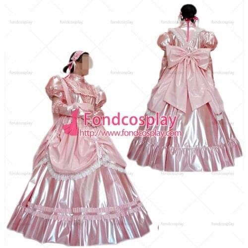 Sissy maid pvc dress lockable Uniform cosplay costume Tailor-made[G2458]