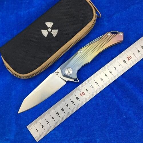 LEMIFSHE JK3287Ti Flipper D2 steel blade Titanium handle outdoor camping hunting pocket kitchen fruit folding knife EDC tool