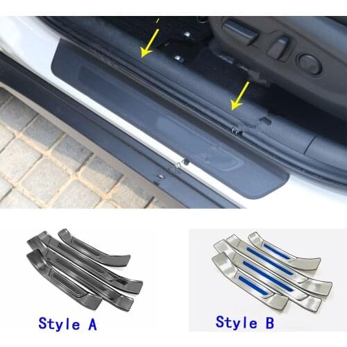 Car Styling Cover Stainless Steel Pedal Door Sill Scuff Plate Cover Inner Built Threshold 4pcs For Hyundai Tucson 2019 2020