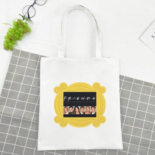 Friends Letter Tv Show Shoulder Bags Purse New Hot Photo Frame Messenger Bag Big Capacity Casual Handbag Cartoon Cute Women Bag