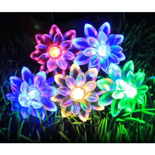 Solar Led String Holiday Lighting Decoration Christmas Wedding Party Fairy Indoor Outdoor Street Living Room Garden Lotus Flower