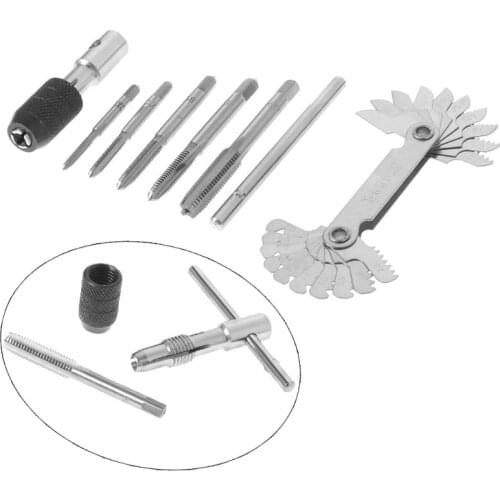 TOOZO 7 Pcs Tap Wrench and Die Metric M3/M4/M5/M6/M8 T Handle Garage Hand Tools Kits