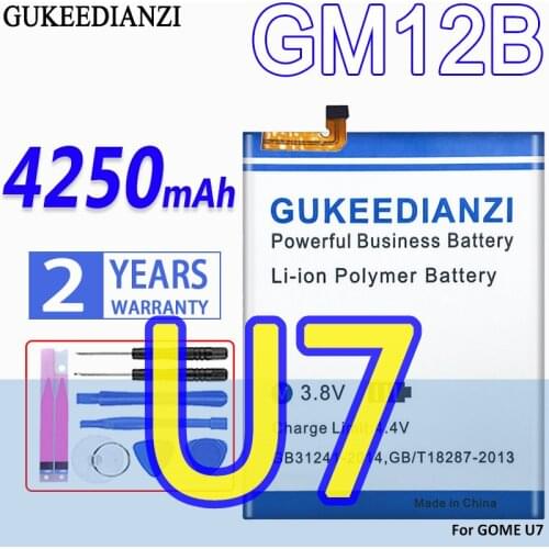 High Capacity GUKEEDIANZI Battery GM12B 4250mAh For GOME U7