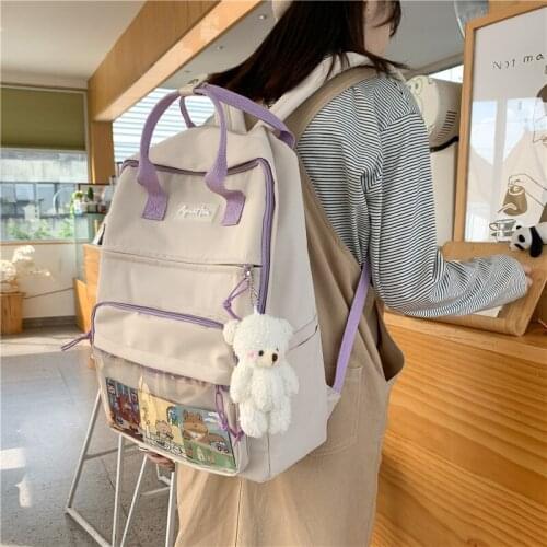 Women College Campus Backpack Female Waterproof School Backpacks for Teens Panelled School Bags Korean Harajuku Mochilas Ladies