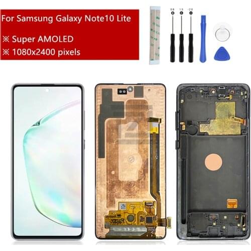 For Samsung Galaxy Note 10 lite Lcd N770F/DS N770F/DSM Display Touch Screen Digitizer with Frame For Samsung note10 lite LCD 6.7