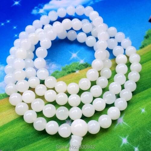 8mm 108 bead Jade grade Sea Tridacninae Bangle Necklace Giant Clam,tridacna bead bracelet