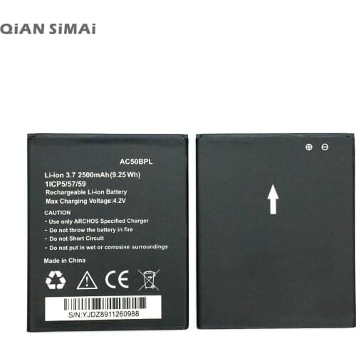 QiAN SiMAi 1pcs 100% high quality AC50BPL 2500mAh Battery For ARCHOS 50b Platinum phone +Tracking Code