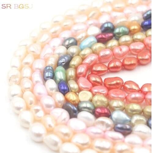 Free Shipping SR Select by Color 8x10mm Irregular Freeform Shape Natural Freshwater Pearl Loose Beads Strand 15"