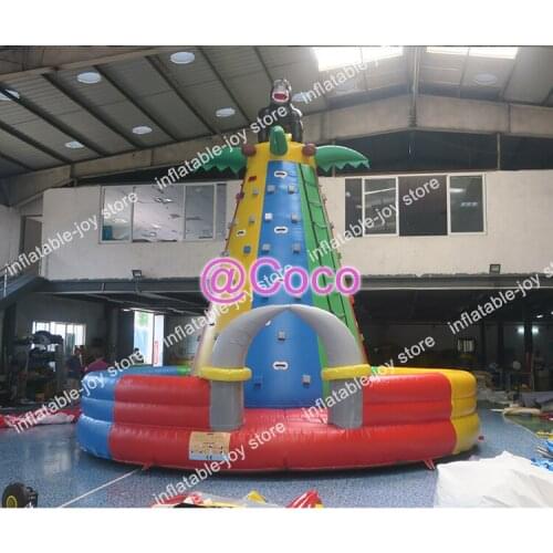 Free ship to port, inflatable climbing wall,commercial grade climbing obstacle course,7m dia+6m high inflatable climbing rock