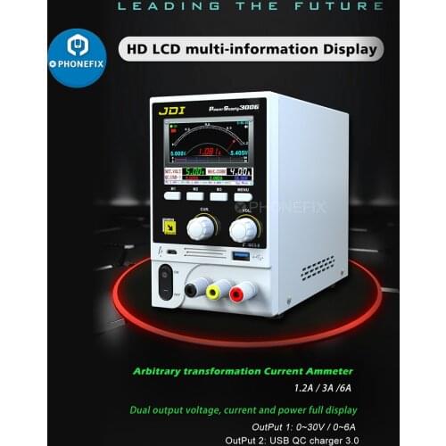 JDI Power Supply 3006 30V 6A Voltage Regulated Power Test Machine USB QC Charger 3.0 Output Power for Phone Motherboard Repair