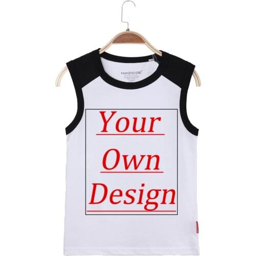 Customized 100% Cotton Children Tank Tops Print Your Own Designed Kids Vest Boy And Girl Undershirt Custom Design Diy Printing