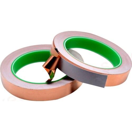 20M 3mm 4mm 6mm 9mm 15mm 17mm Double guide copper foil tape Pure copper Conductive adhesive tape Shield tape Single side glue