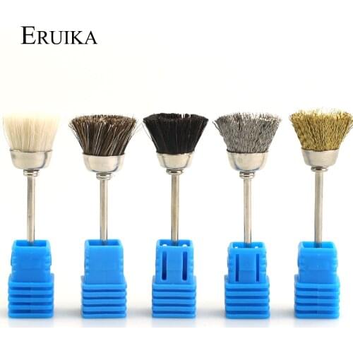 ERUIKA 1pcs Nail Drill Bits Copper Wire Wool Plastic Cleaning Brush Rotary Manicure Electric Drills Accessories Nail Art Tools