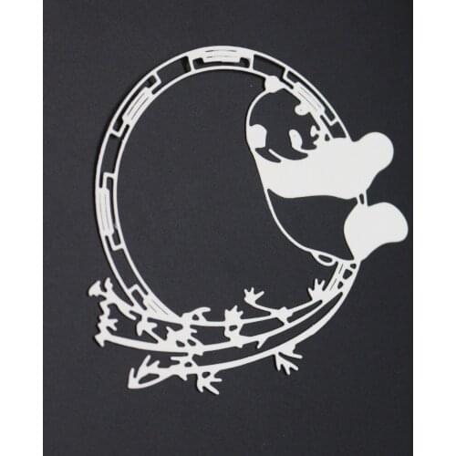 Giant panda birthday card Metal Cutting Dies Stencils for DIY Scrapbooking/photo album Decorative Embossing DIY Paper Cards