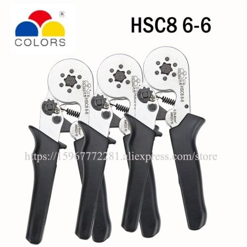 FASEN HSC8 6-6B Tool Mini Self-adjustable Crimping Plier 23-10AWG Capacity 0.25-6mm2 Length 175mm Black