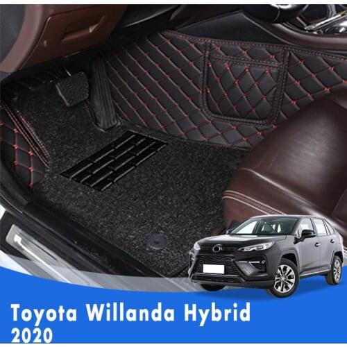 LHD Luxury Double layer Wire loop Carpets Car Floor Mats For Toyota Willanda Hybrid 2020 Custom Auto Foot Pads Automobile covers