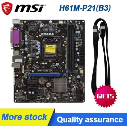 For MSI H61M-P23(B3) Desktop PC Motherboards LGA 1155 DDR3 For Intel H61 H61M Desktop Mainboard SATA II Used