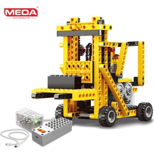 MEOA 4 IN 1 City Series 292PCS Power Machinery Series Forklift Racing Car Building Blocks MOC Bricks TECHNIC Educaitonal Toys