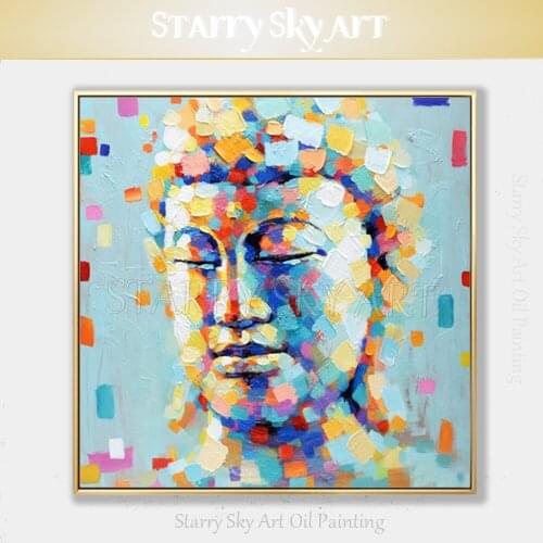 Fashion Design Artist Hand-painted High Quality Modern Buddha Portrait Oil Painting on Canvas Beautiful Fine Art Buddha Painting