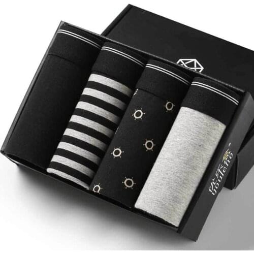 4pcs/lot Male Panties Mens Underwear Boxers Breathable Boxer Hombre Sexy Fashion Printed Underpants Comfortable Brand Shorts