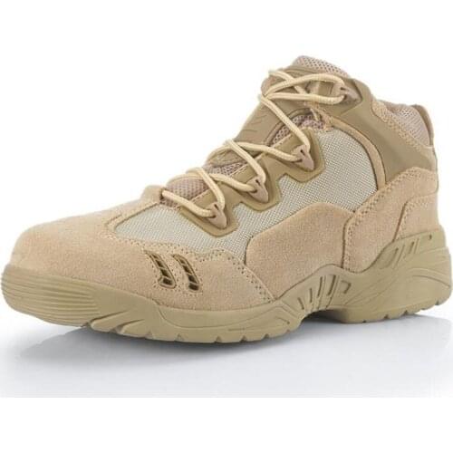 Men Outdoor Tactical Military Low Ankle Combat Boots Breathable Desert Boots Trekking Climbing Hiking Sports Shoes