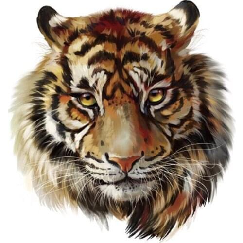 Clothing Patches Tiger head Pattern Iron On Patches Thermal Transfer Printing DIY Stickers for Clothes Retro Style Decoration