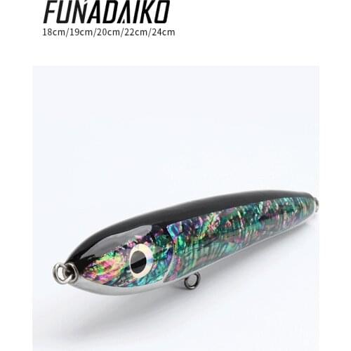 New Zealand abalone shell stick baits wooden handmade Top Water Wooden Tuna Floating Pencil Boat Fishing Lures baits stickbaits