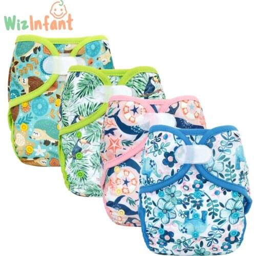 One Size Baby Cloth Diaper Cover With Hook&Loop Or Snap Closure,Waterproof Breathable S M& L Adjustable,Fit 5-15kg Baby