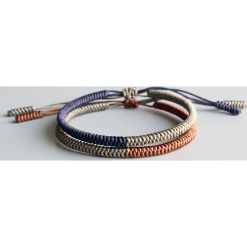 Original Tibetan Buddhist Blessed Good Luck Knots Rope Bracelets Handmade Size Adjustable Buddhism Braided Bangle For Women Men