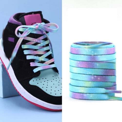 Unisex Flat Shoelaces Colorful Rainbow Gradient Print Canvas Sneakers Shoe Laces Bootlaces Boot Lace Casual Athletic Shoe String