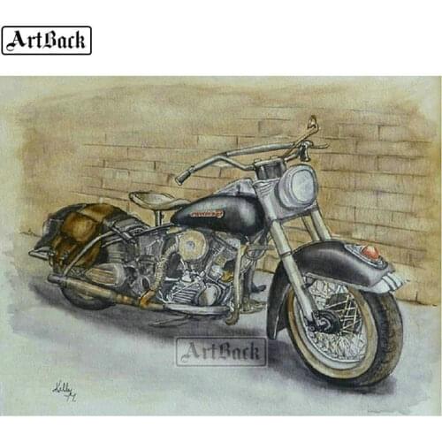 Full square diamond painting motorcycle 5d diy diamond mosaic landscape cross stitch diamond embroidery crafts stickers