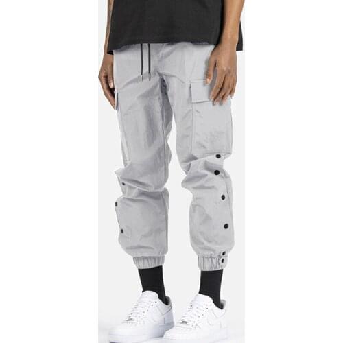 New style Mens Bunch of mouth More than pocket Pants Fashion Casual tide Gyms fitness outdoor Jogging tooling Fastener Pants