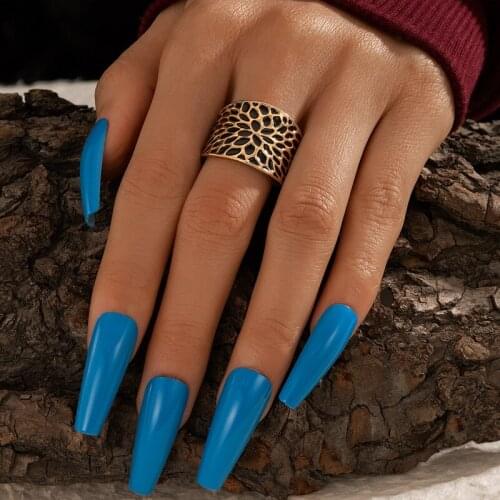 Tocona Retro Gold Color Width Single Ring for Women Men Carving Flowers Geometric Joint Ring Party Jewelry Gift Anillo 17317