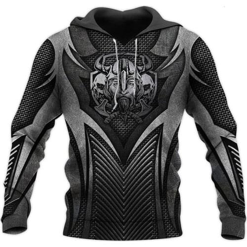 Viking Armor Mens Casual Hoodie 3D Print Hoodies Man Pullover Women Hood Sweatshirts Zipper Jacket Unisex New Fashion Streetwear