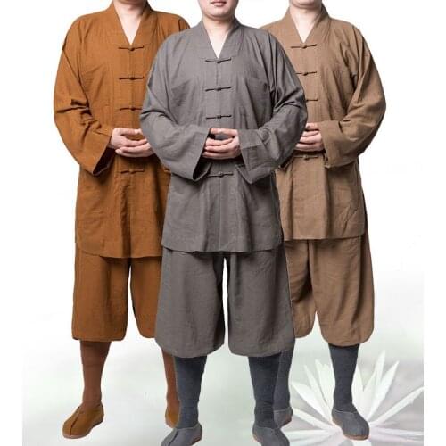 UNISEX linen&cotton Monks suits Buddhism clothing buddhist zen meditation nun uniforms lay martial arts clothes