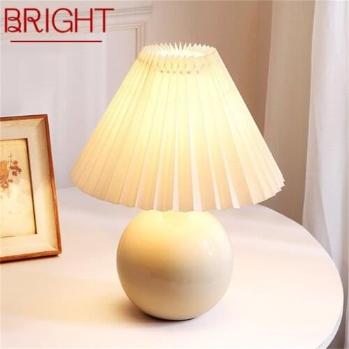 BRIGHT Table Lamps Creative Ceramic LED Simple White Desk Light for Home Decoration