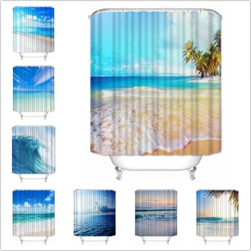 Musife Custom High Quality sea Shower Curtain Waterproof Bathroom Polyester Fabric Bathroom Curtain