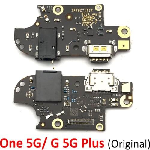 USB Charging Port Connector Board Flex Cable With Mic Microphone Replacement Parts For Moto One 5G / For Moto G 5G Plus