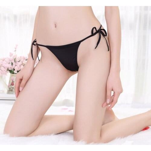 Womens Thongs Low Rise Side Tie Panties Bikini Briefs Underwear Mesh See Through Lingerie G-Strings Sheer Sissy Panties