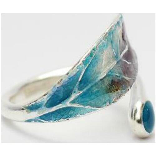 Vintage Green Withered Leaf Branch Rings for Women Open Adjustable Finger Rings Lovely Jewelry Vintage Vine Leaf Ring anillos