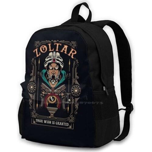 Zoltar - Show You A Glimpse Into Your Future Teen College Student Backpack Laptop Travel Bags Zoltar Big Wishes Retro Vintage