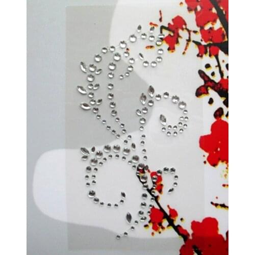 10Sheets Clear Flourish Crystal Sticker Self-adhesive Rhinestone Flowers Scrapbooking Notebook Patchwork Paper Crafts Cards Diy