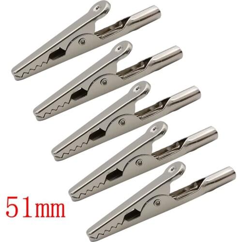 100/50pcs 51mm Length 10A Metal Alligator Clips Electrical Crocodile Clamps Battery Clip Cable Lead Test Clips