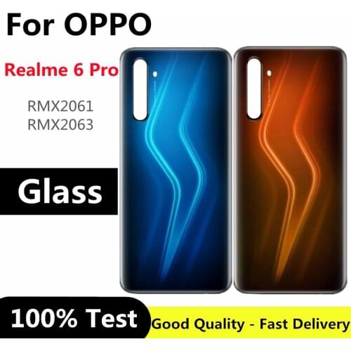 6.6" For OPPO Realme 6 Pro Back Battery Cover Rear Housing Door Glass Case For Realme 6 Pro Battery Cover Replacement