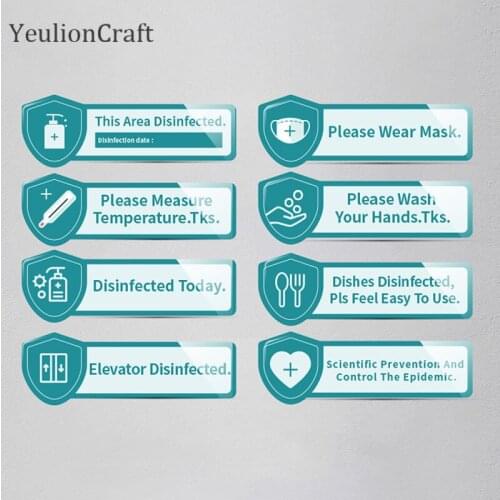 Chzimade English Words Acrylic Safety Notice Sign Restaurant School Building Warning Sign Keep Safe Wall Decal Stickers